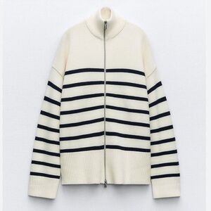 Zara Striped Cream Women's Sweater